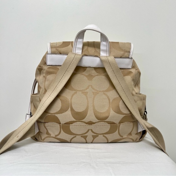 Authentic Coach Kyra Daisy Signature Backpack - Beige & White - Picture 5 of 14